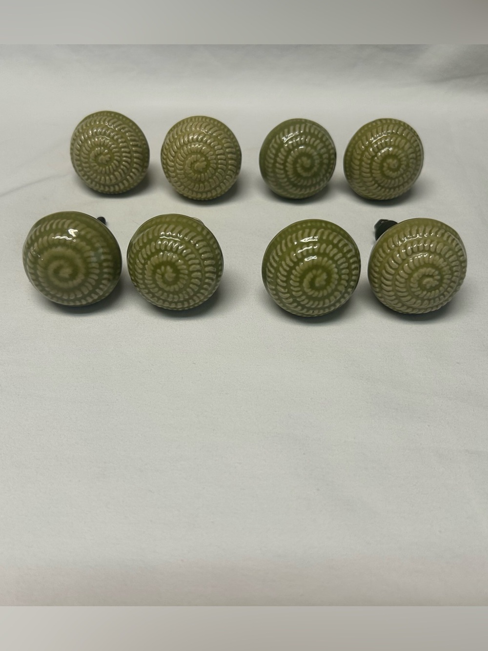 Pier 1 Imports Ceramic Green Drawer Knobs Set of 8